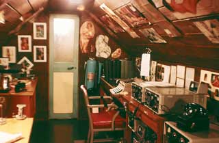 The Palmer radio room in the attic of Base N