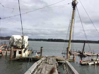 midships at high tide
