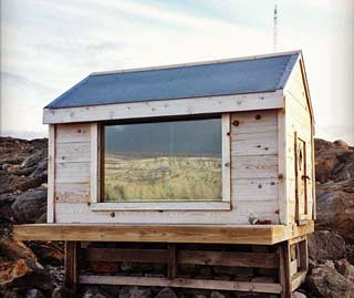 view of the hut from the harbor side