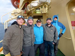 no high altitude sickness problems...just seasickness Steven, Josh, Rick, Eric, and Mike head for Palmer