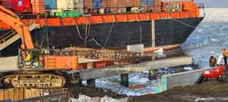new pier for old new pier construction ready for the first planks