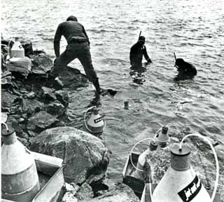 setting explosives for the seawater intake trench