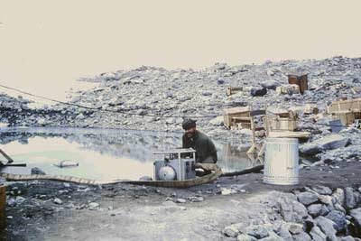 pumping water from the skua pond