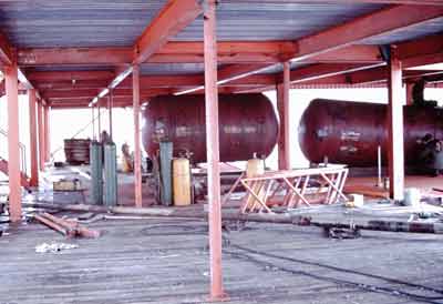 the water tanks in place