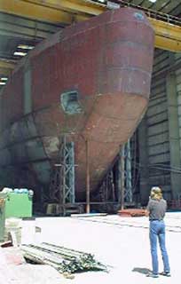 me taking a photo of the hull